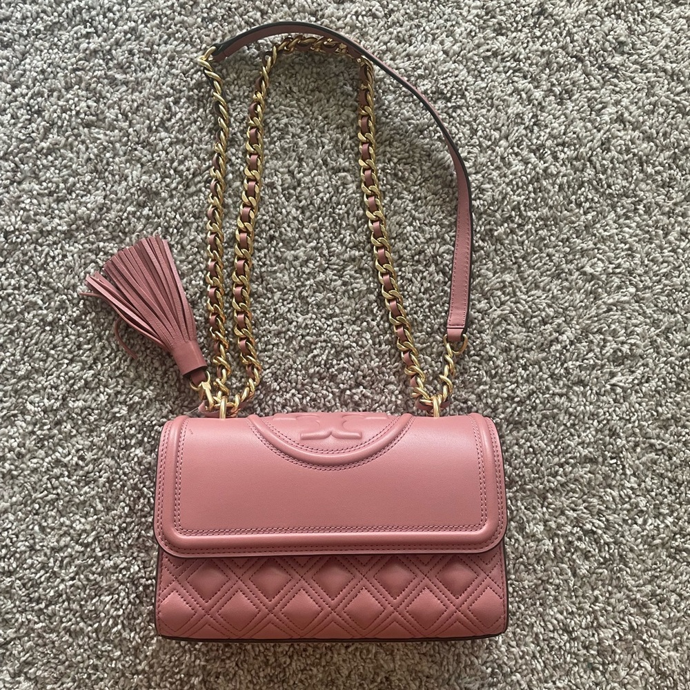 Tory Burch Small Fleming Convertible
Shoulder Bag-Pink Magnolia-*NEW*